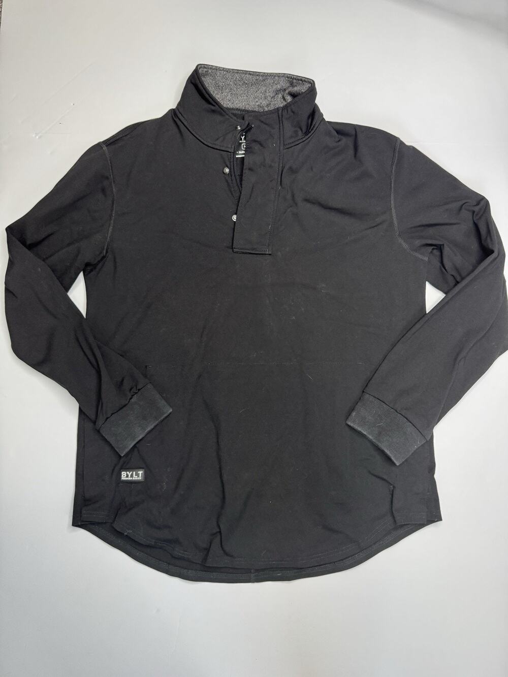 BYLT Elite+ Fairway Pullover Men’s Medium Black 1/4 Zip Snap Golf Drop Cut